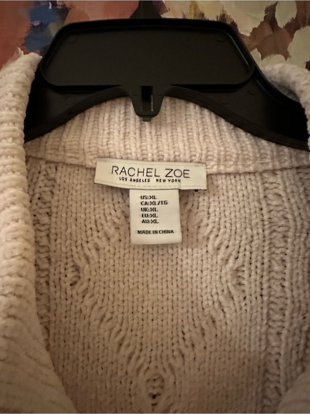 Rachel Zoe Cream Cable-Knit Zip Cardigan - Picture 2 of 4